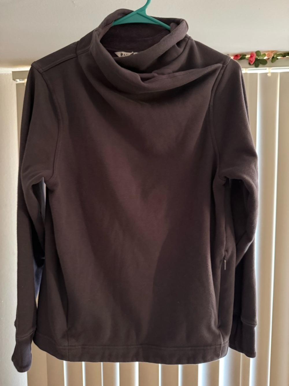 Athleta Women's Cozy Karma Side Zip Funnel Neck Pullover Sweatshirt Size Small - Picture 2 of 9